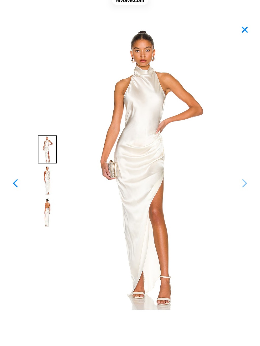 Amanda Uprichard x Revolve Ivory Satin Maxi Slip Dress Samba Gown